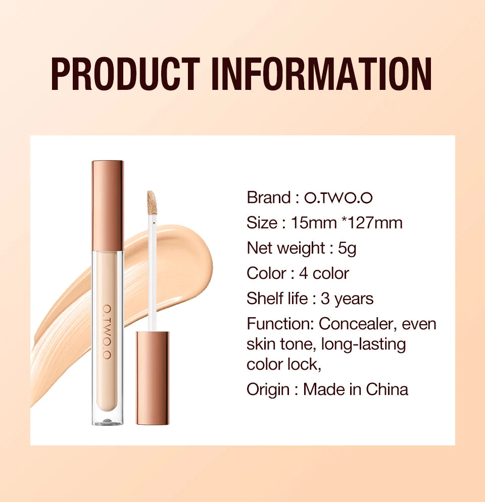Tidesmit O.TWO.O matte waterproof face concealer cream for dark circles and makeup base texture close-up