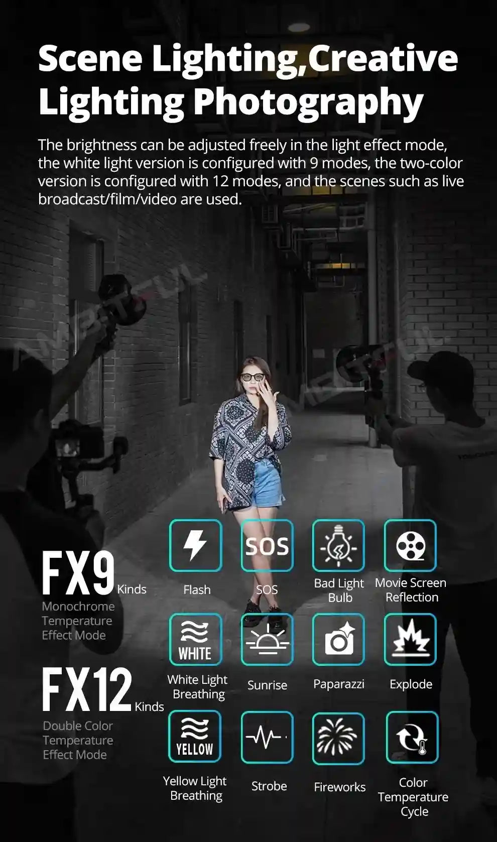 Bi-color LED Video Light: Portable Handheld Studio Lamp for Content Tidesmit