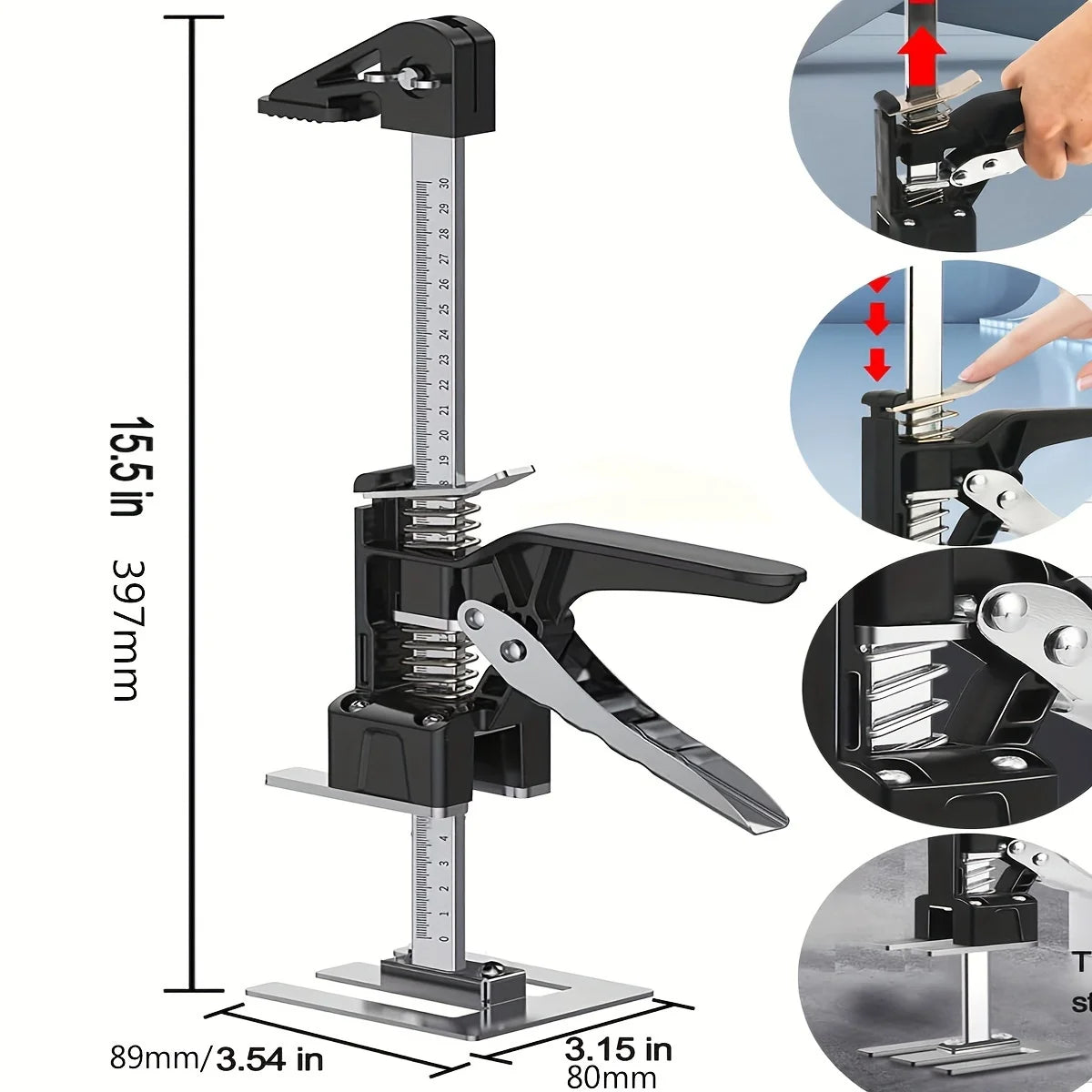 2 PCS Labor Saving Arm Board Jack Cabinet Lifter Height Locator Adjusting Lifter Multifunctional Anti-Slip Hand Lifting Tools