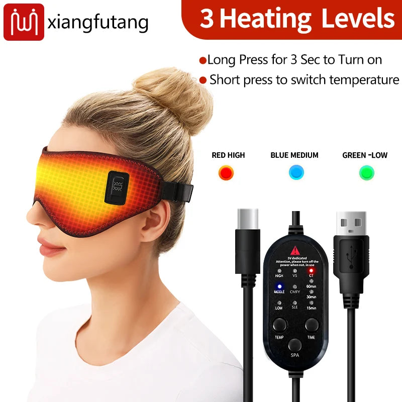 Electric Heated Massage Eye Mask for Eye Fatigue and Deep Relaxation Relaxation Treatment Tidesmit