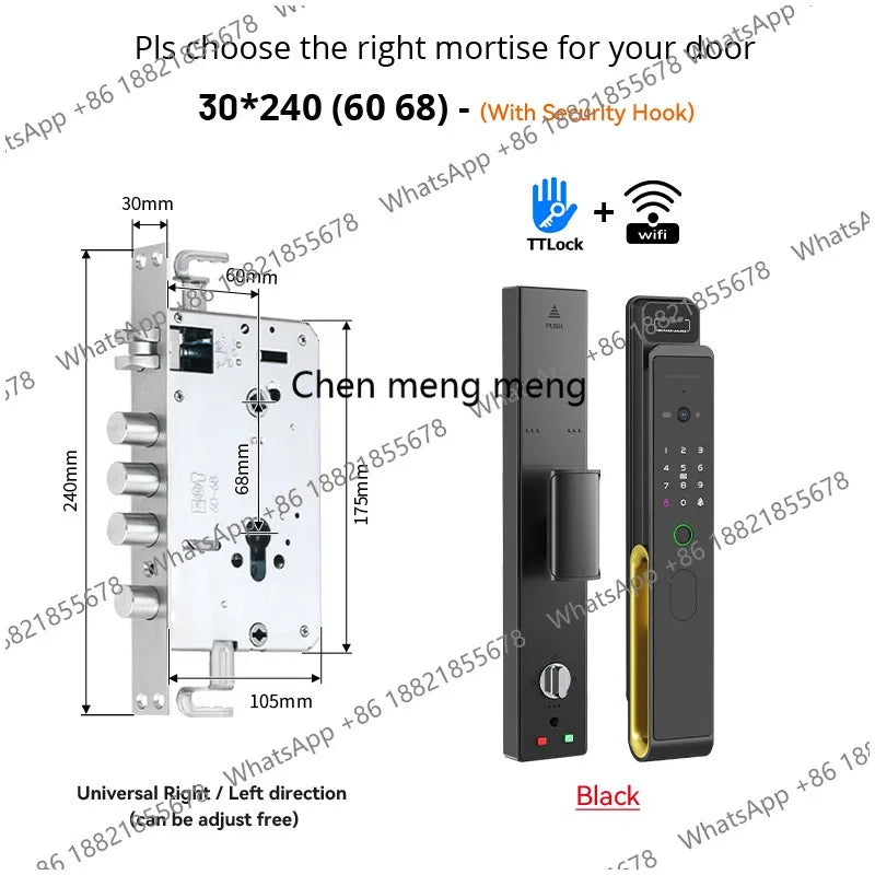 3D Face Recognition Smart Fingerprint Door Lock With  Camera Remote APP Real time intercom For Smart Home
