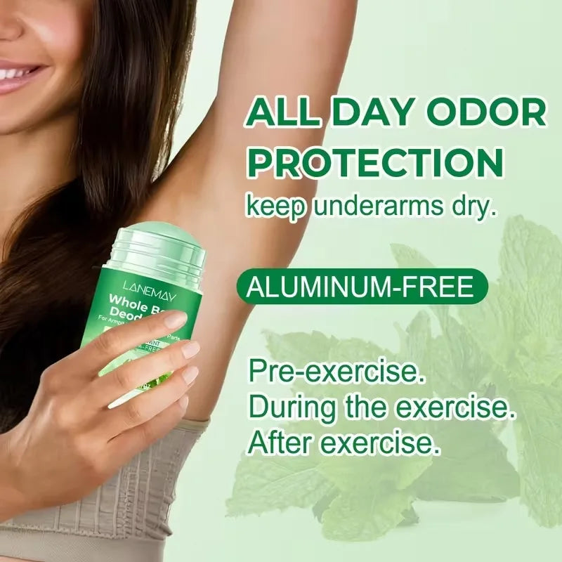 Tidesmit LANEMAY aluminum-free whole body deodorant with refreshing mint scent for long-lasting odor control
