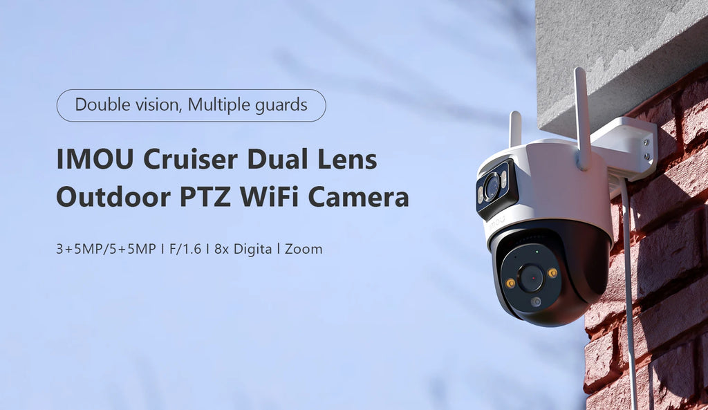 IMOU Cruiser Dual 10MP&8MP Dual Lens Outdoor PTZ WiFi Camera 8x Digital Zoom AI Vehicle Human Detection Full Color Surveillance