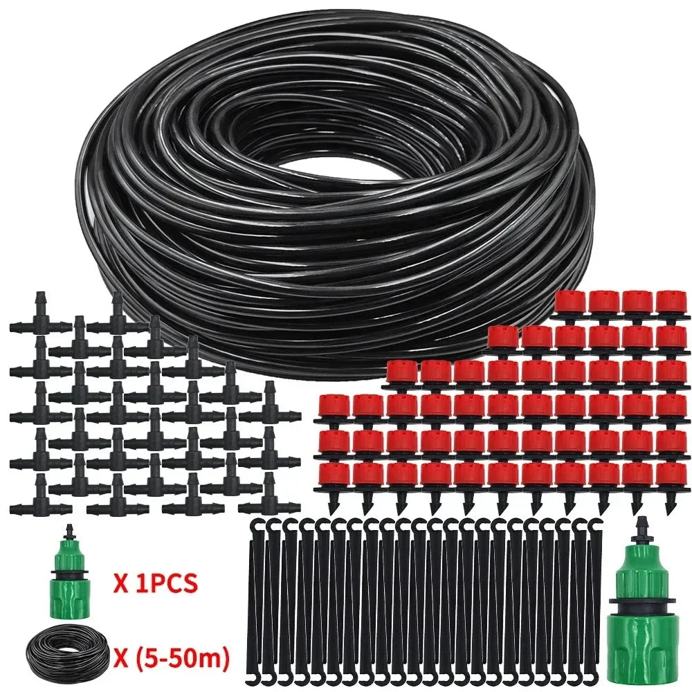 Adjustable Dripper Micro Nozzle Drip Irrigation Accessories PVC Hose DIY Garden Watering System Kit