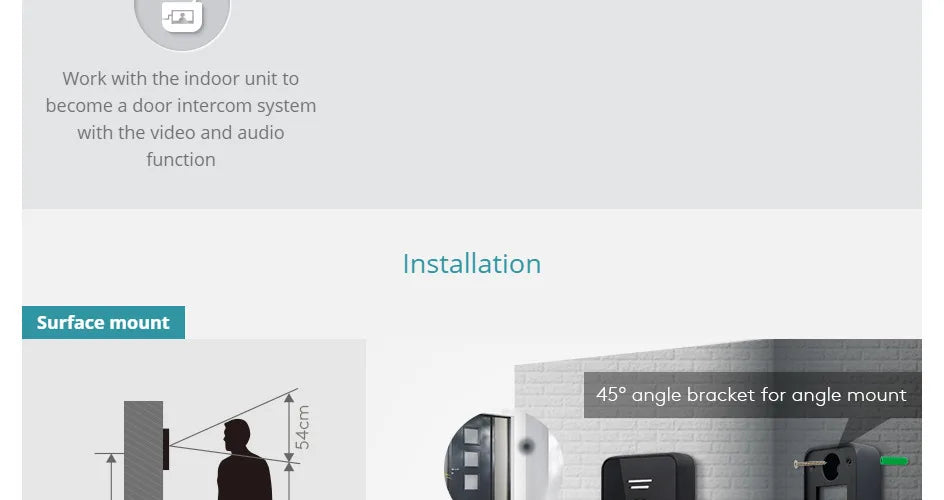 4 Wire Waterproof Doorbell Camera B10AF-B Password RFID Access for HOMSECUR WIFI FHD 1080P Video Doorphone Intercom