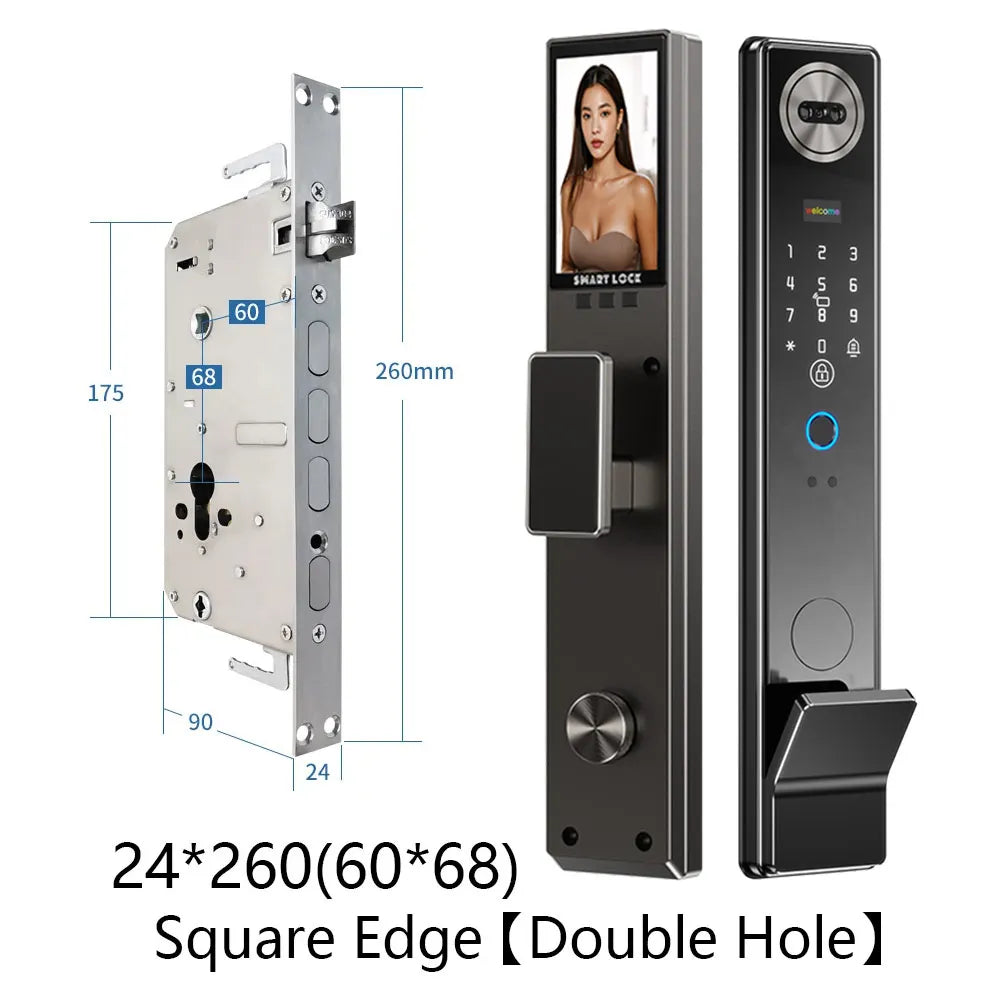 SANKESONG 3D Face Recognition Fingerprint Smart Door Lock WiFi Camera Electronic Lock Digital Electronic Key IC Card APP Unlock
