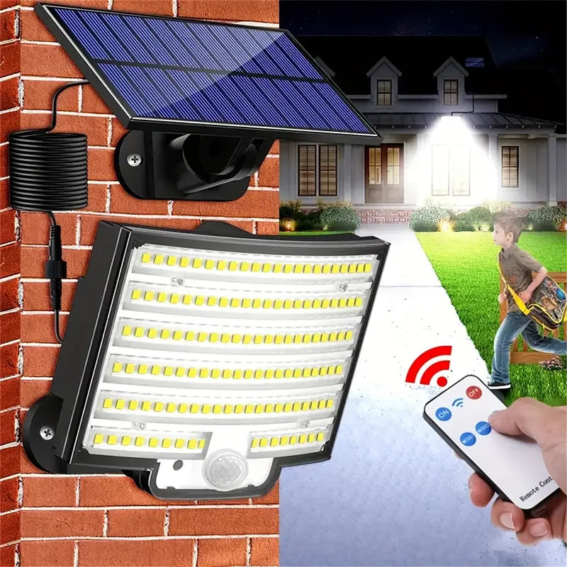 1PC/2PCS 252 LEDs Solar Powered Outdoor Lamp, Split Panel Solar Motion Sensor Security Flood Lamp, 3 Modes, IP65 Waterproof for Garden Yard Driveway Decor Lighting