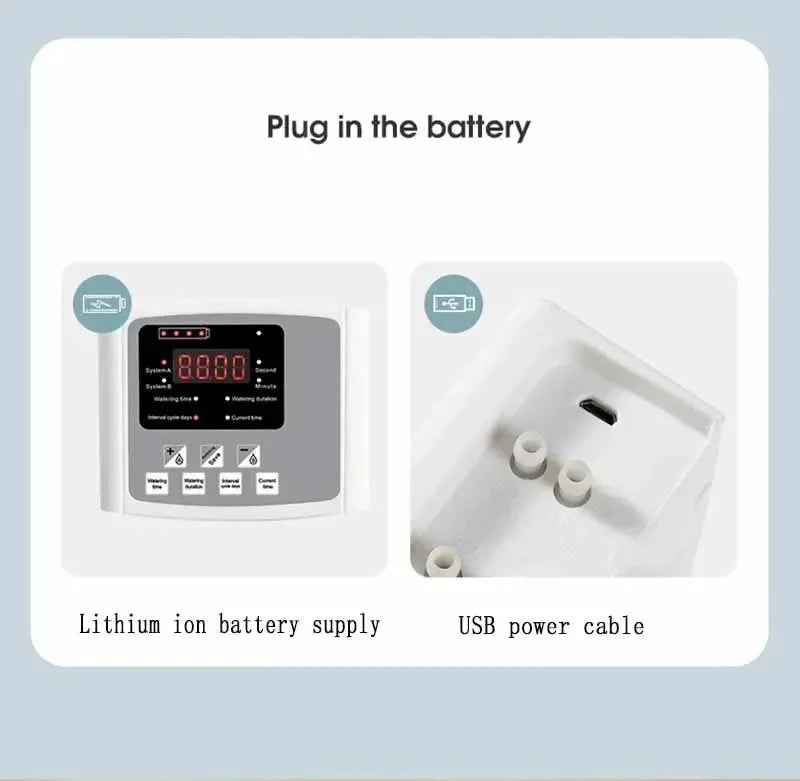 Automatic Solar Energy Drip Irrigation Device Double Pump Adjustable Valve Controller Timer System Intelligent Garden Watering