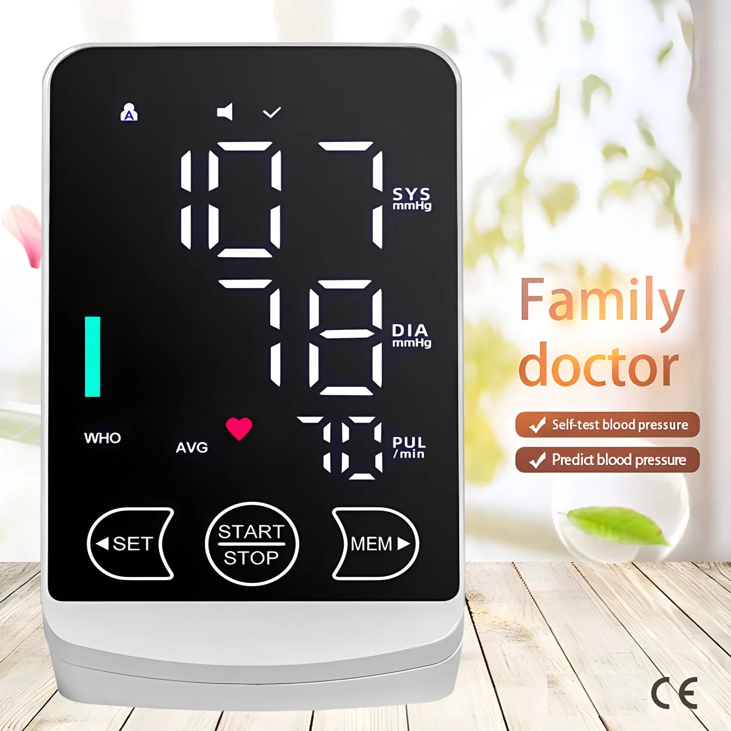 Voice Tonometer Portable LED Upper Arm Bp Machine Home Monitor Blood Pressure Meter Cuff Digital for Home Use Health Care