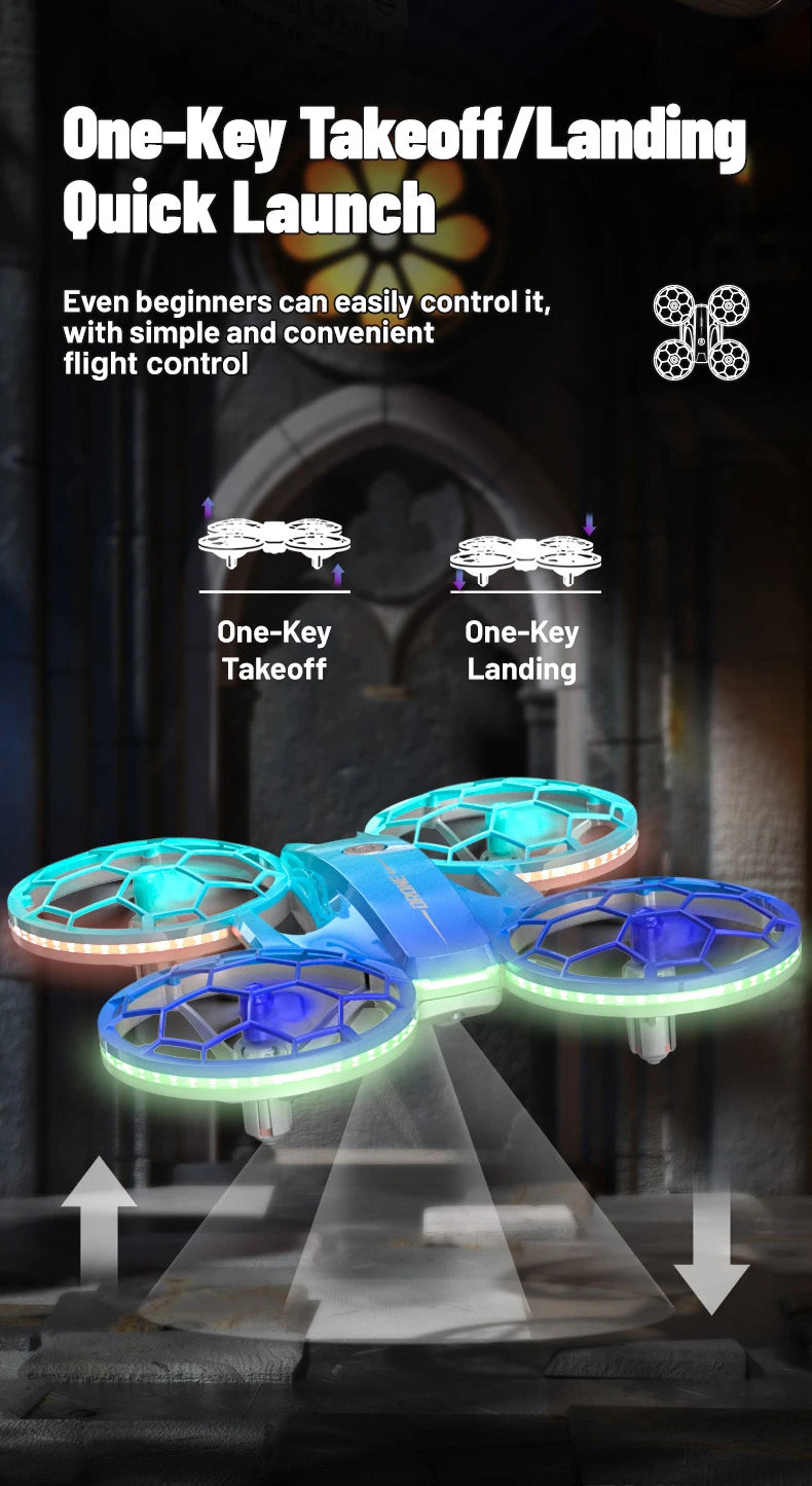 RC Stunt Drone for Kids with LED Lights - Durable Quadcopter Blue/Red/Violet Tidesmit