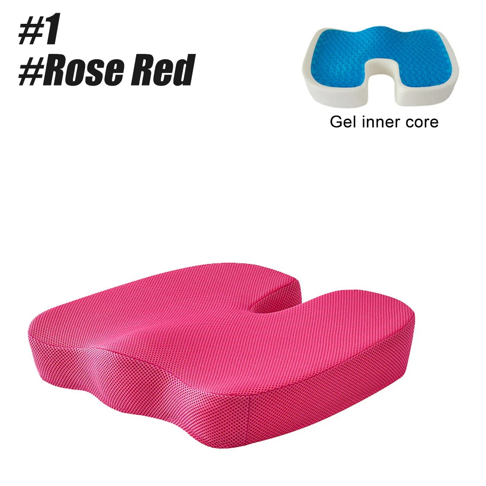 Gel Seat Cushion for Office Chair - Ergonomic Orthopedic Tidesmit Massage Cushion 1-Rose Red Tidesmit
