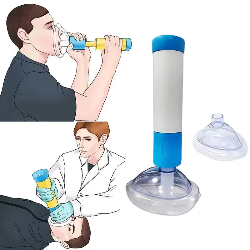 Anti-suffocation choking rescue device with clear suction mask for adults and children, emergency first aid equipment.