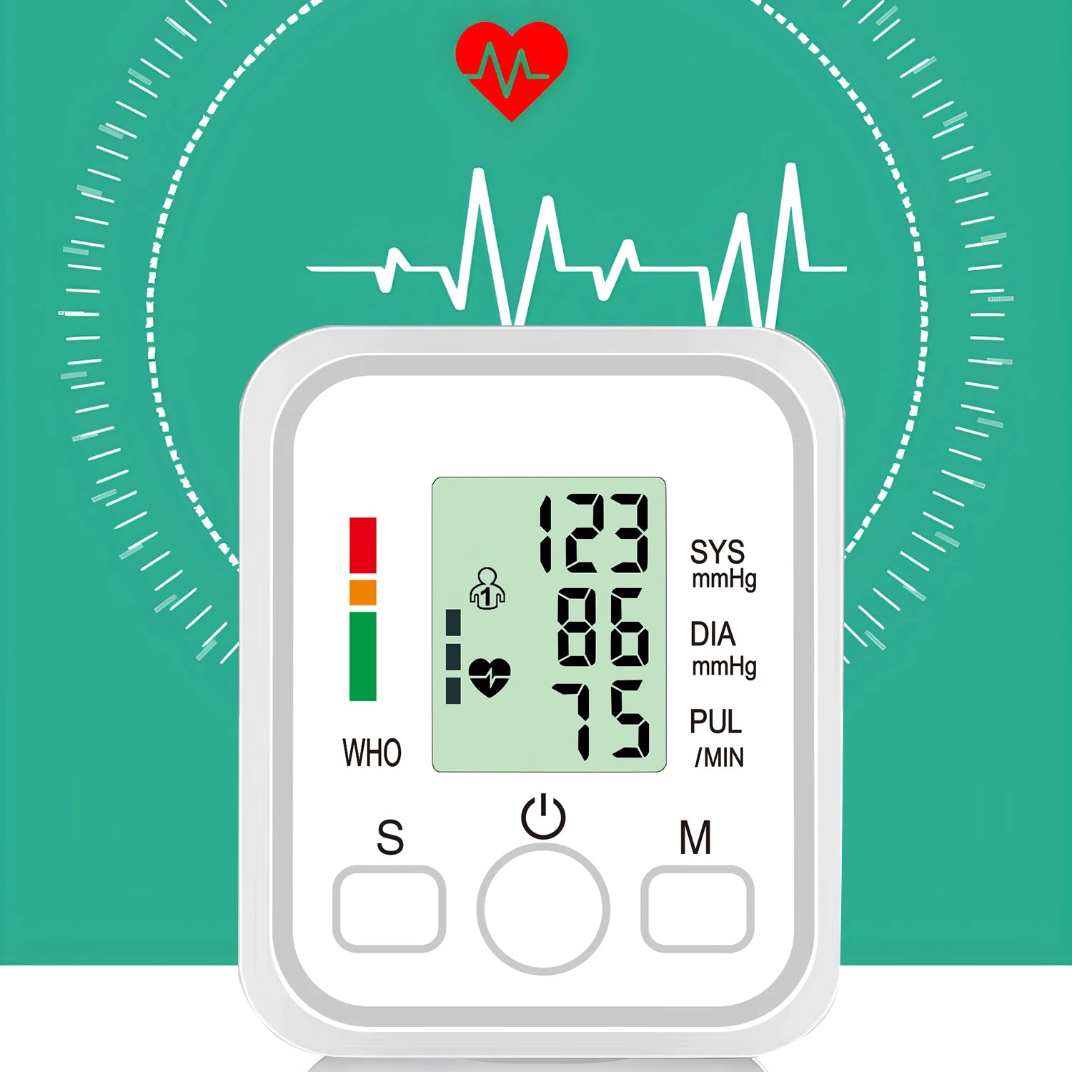 Home Arm Sphygmomanometer LCD Digital Sphygmomanometer Blood Pressure Monitor