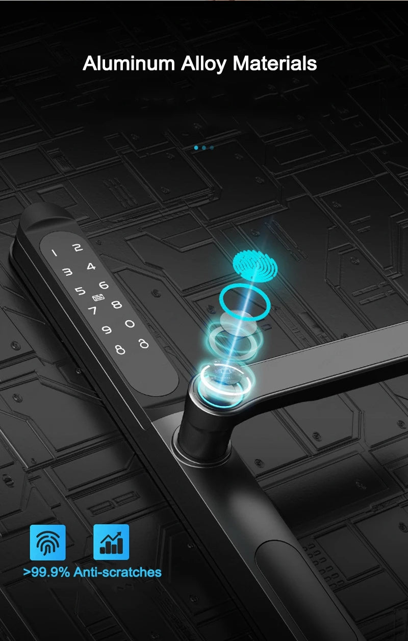TTLock App Smart Aluminum Door Lock Waterproof Fingerprint Digital Password RFID Keyless Electronic Sliding Glass Door Lock