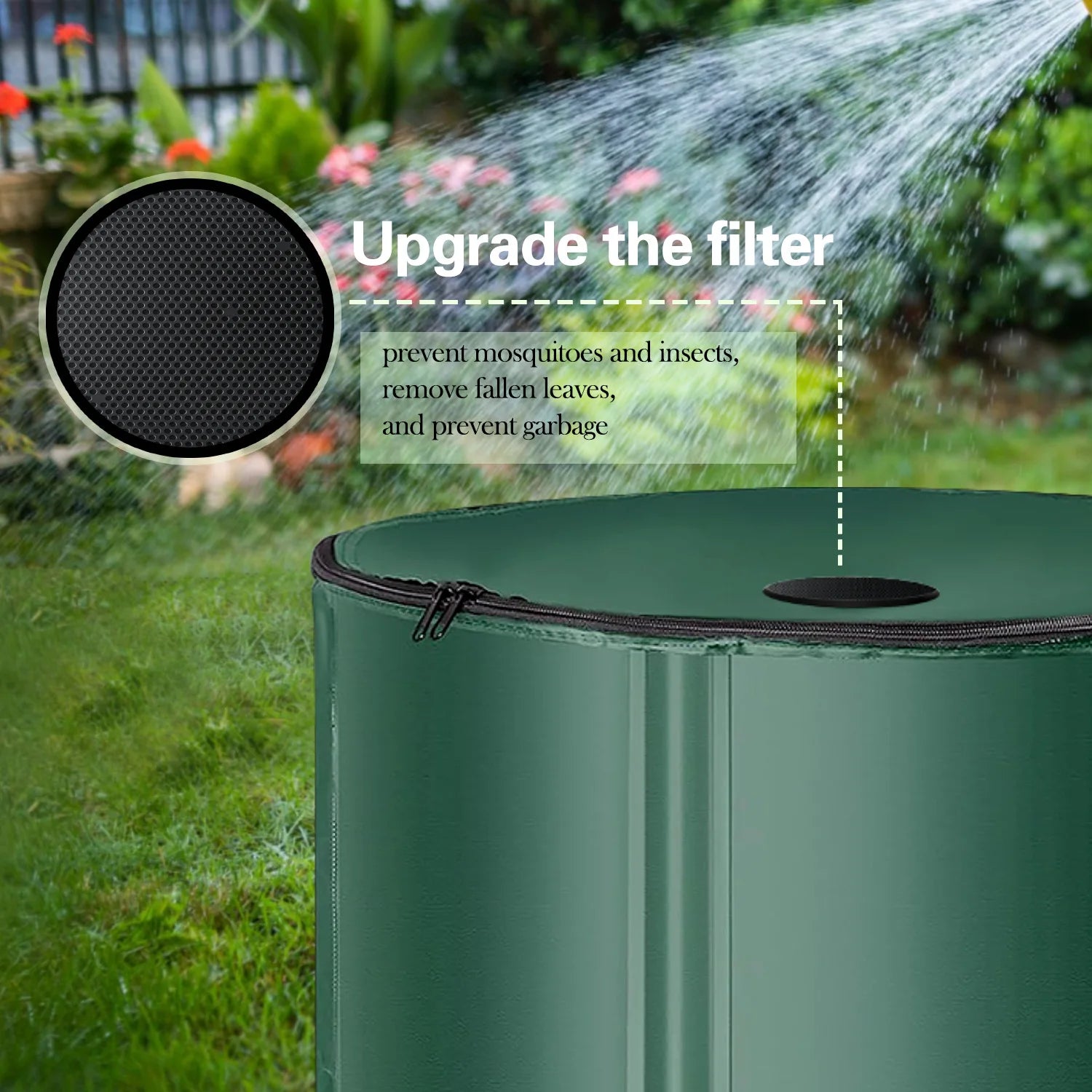 50L-1000L Rain Water Recovery Storage Tank Garden Irrigation Water Bucket Collapsible Rain Barrel Rainwater Collection Container
