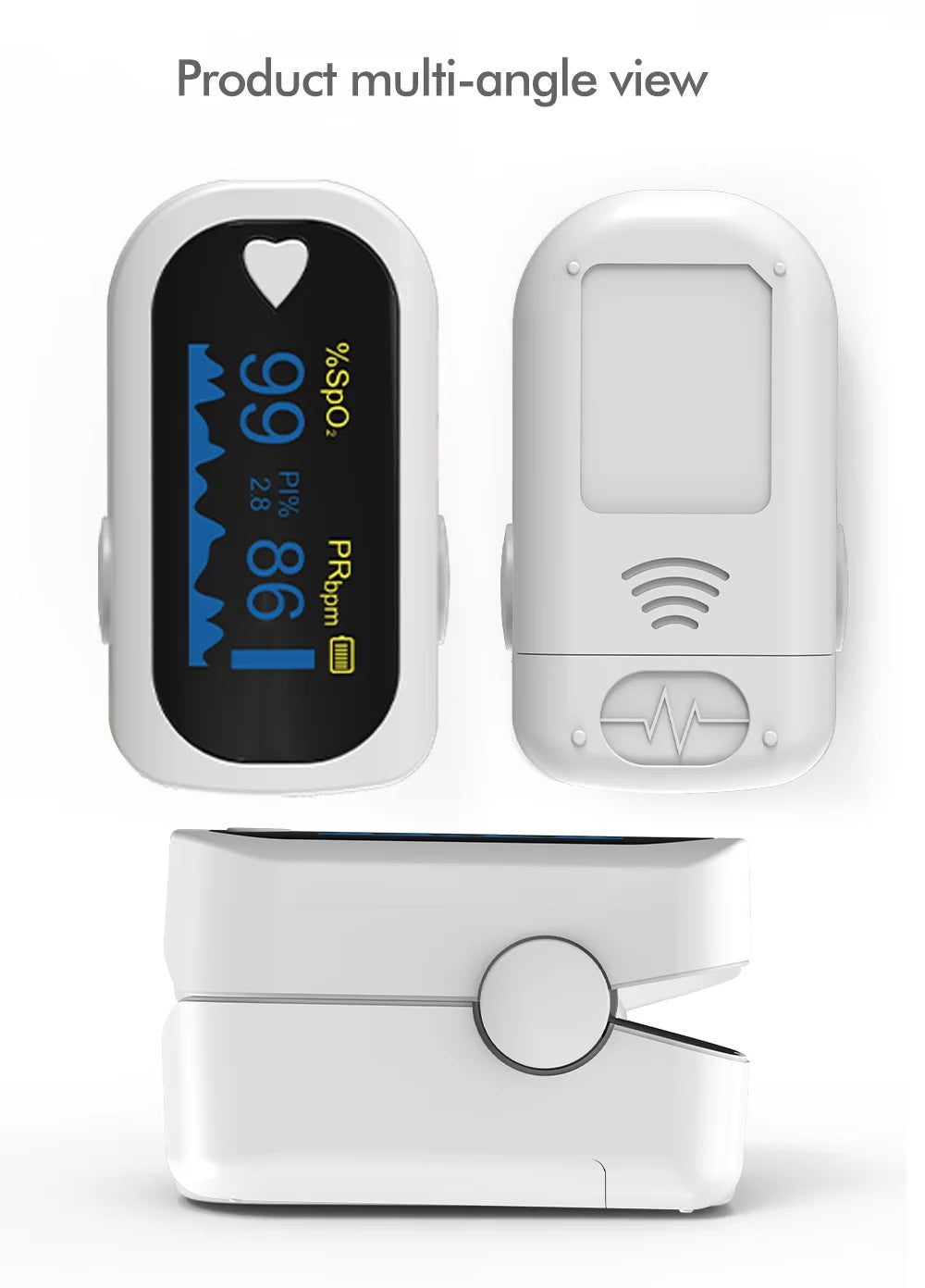 HUBLIZER Finger Pulse Oximeter Blood Oxygen Saturation Meter Heart Rate Monitor Child Pulse Oxiometer OLED Oximetro De Dedo