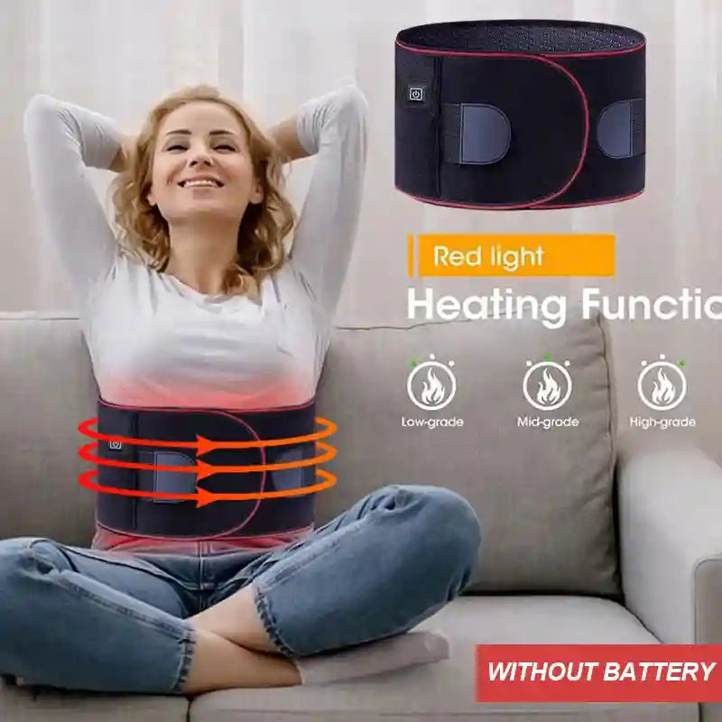 Heated Back Support Belt: Adjustable Lumbar Brace for Stress Relief Relaxation Treatment Tidesmit