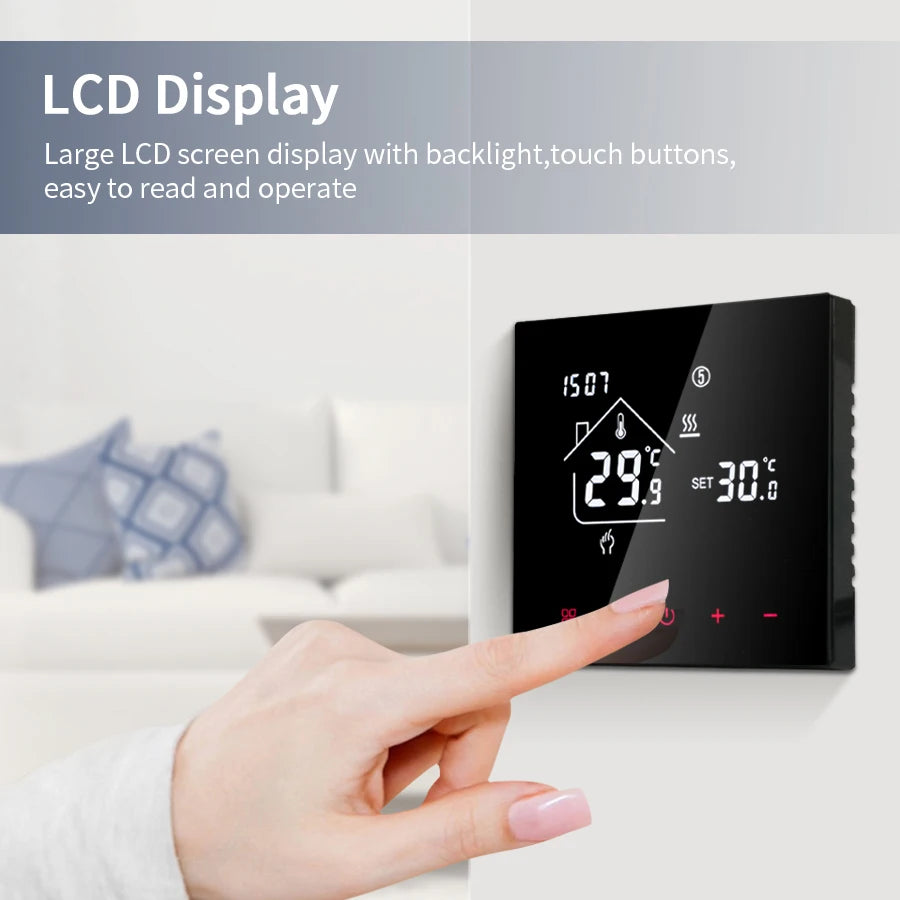 Tuya WiFi Smart Thermostat LCD Display Touch Screen for Gas Boiler Temperature/Electric Floor Heating Water Remote Controller