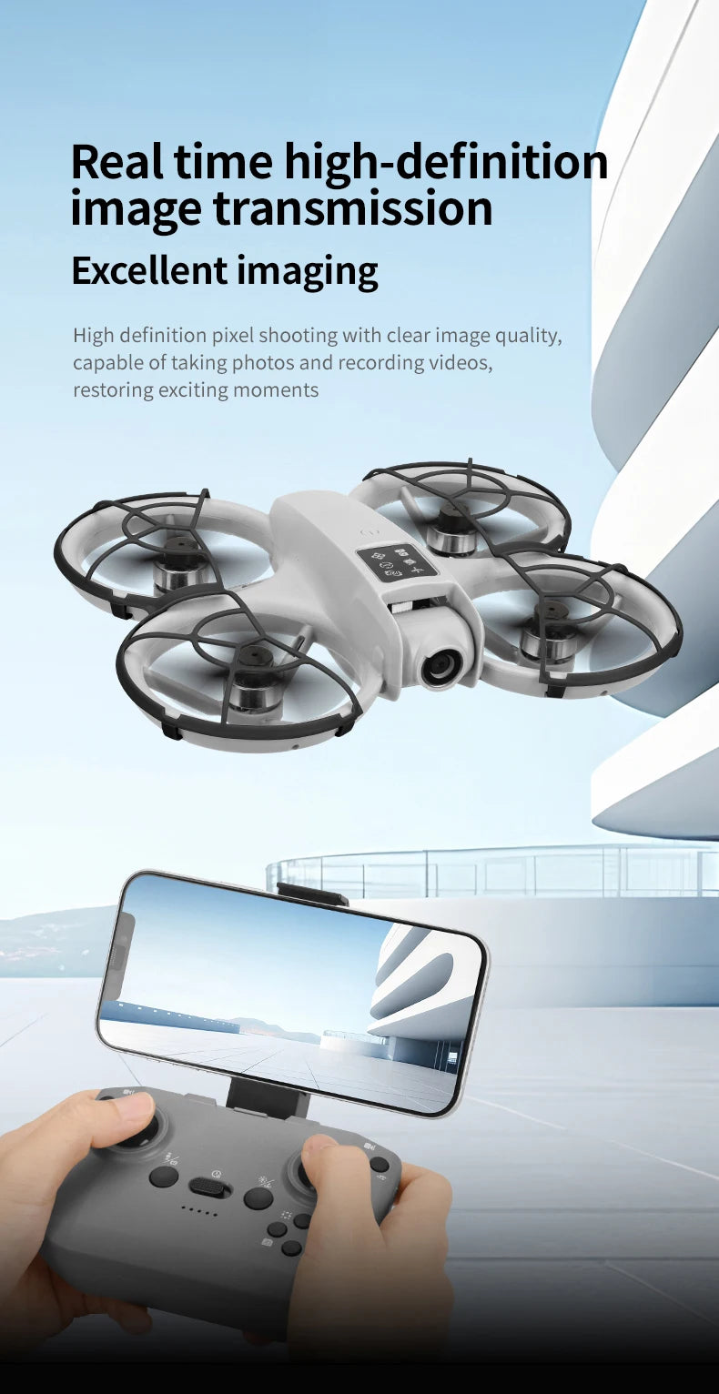 Foldable Camera Drone with HD FPV and Obstacle Avoidance - Gray Tidesmit
