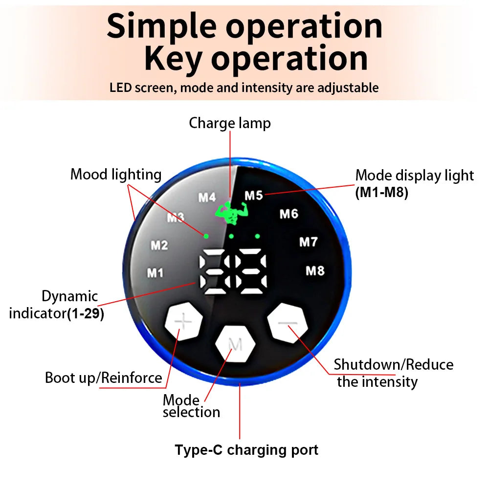 Wireless EMS Muscle Toner | 8 Modes & 29 Levels | Tidesmit Body Relaxation Treatment Tidesmit