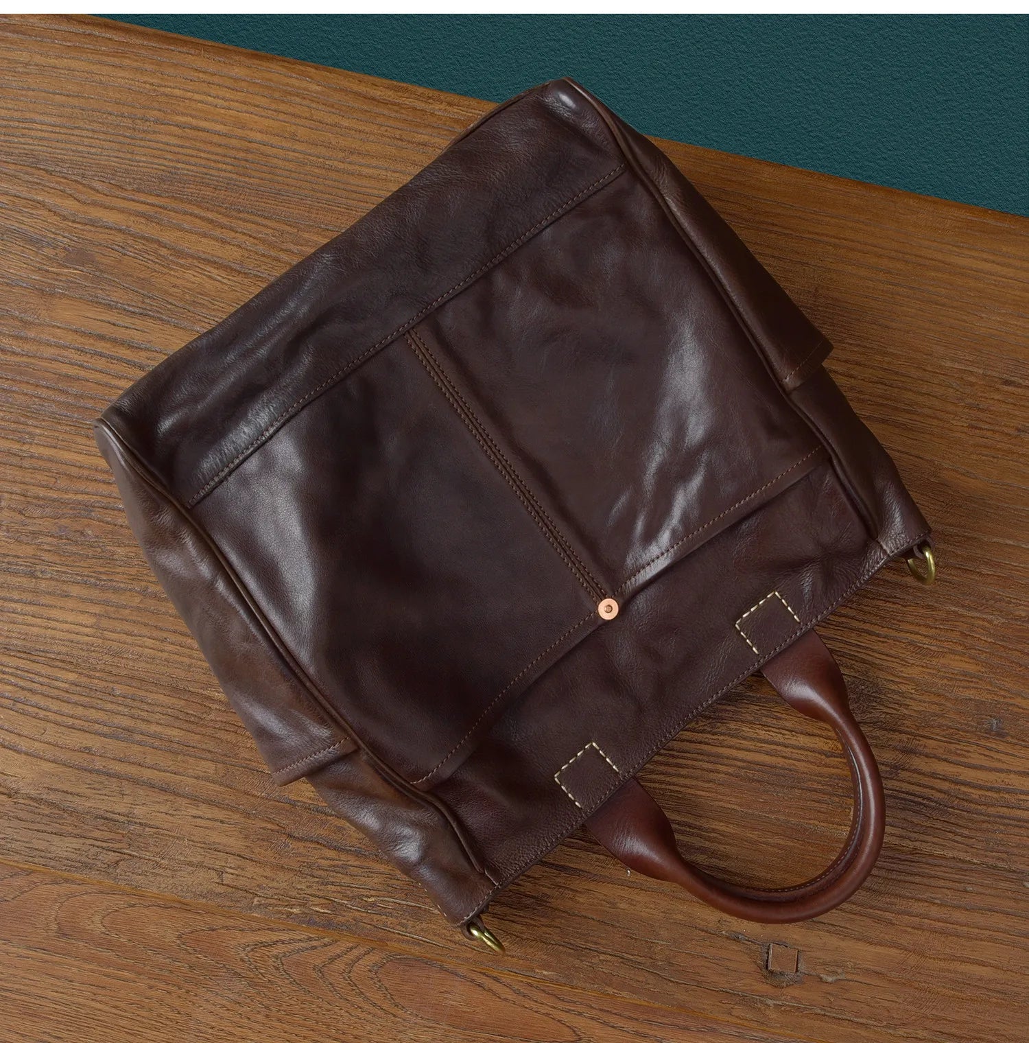 Fashion organizers designers handmade genuine leather men's tote bag outdoor travel luxury vegetable tanned cowhide handbags