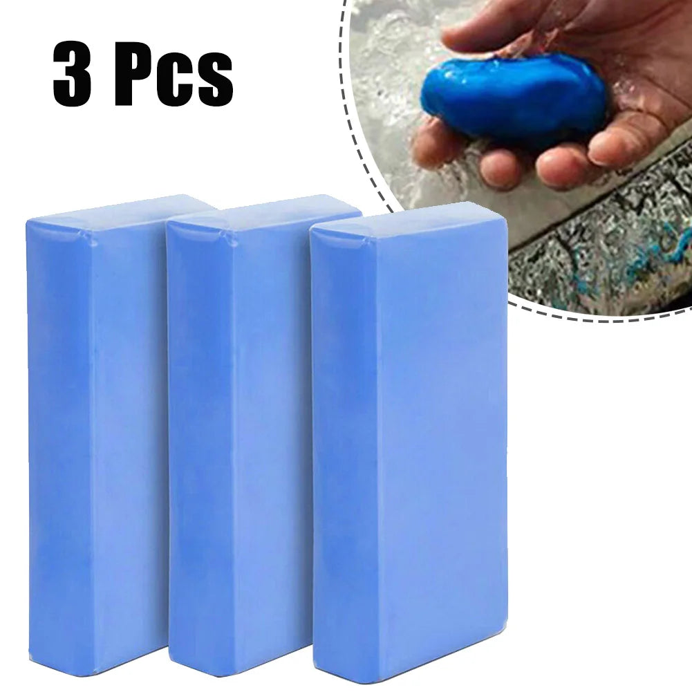 SEAMETAL 3pcs Car Clay Cleaning Bar Washing Mud Set Fine Grade Auto Detailing Waxing Polish Magic Mud Rust Oil Remover Cleaner