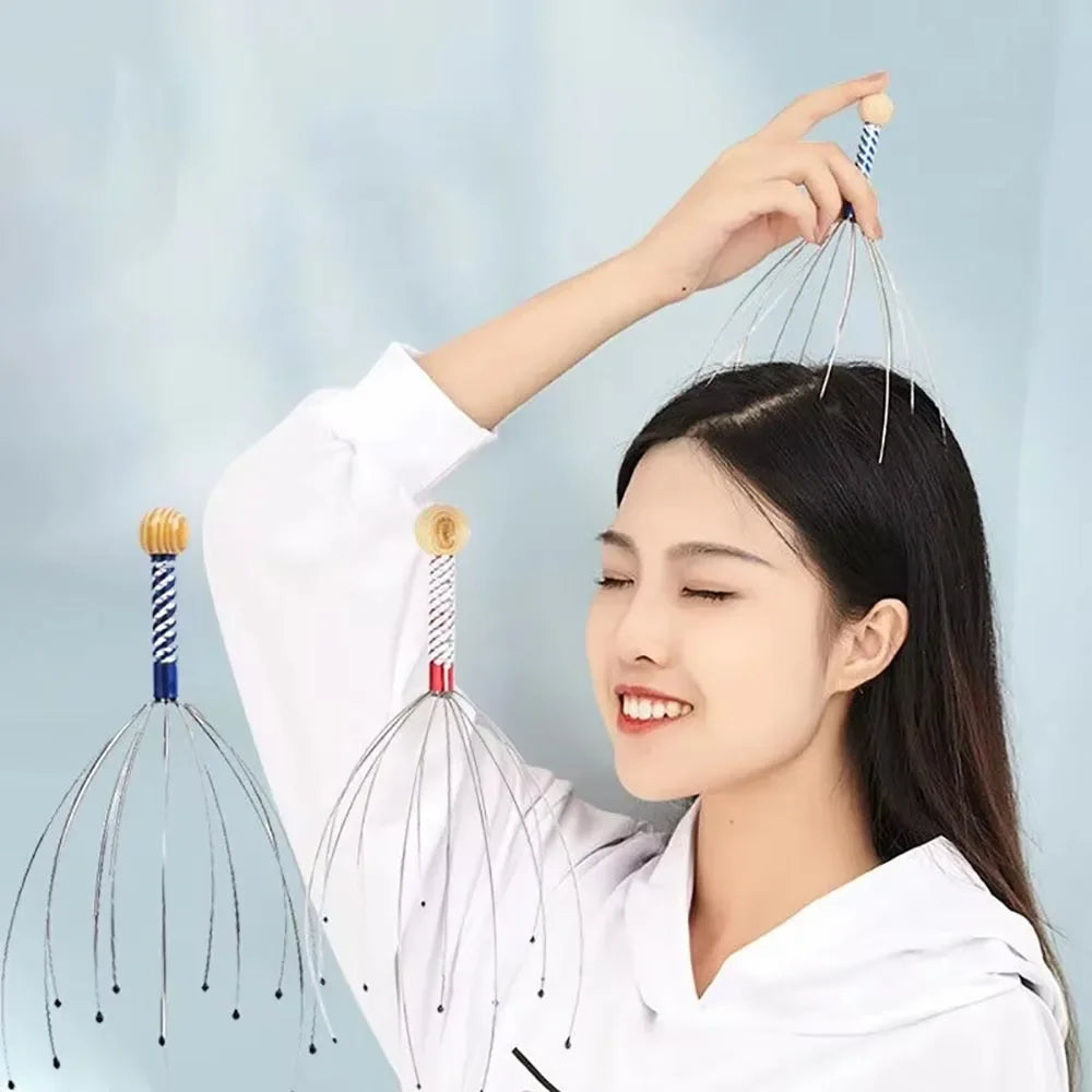 Octopus Head Massager - Scalp Scratcher for Daily Stress Relief 2 Pack Relaxation Treatment Tidesmit