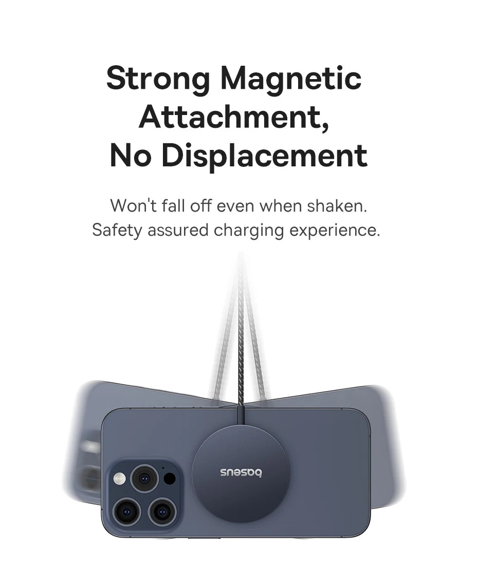 15W Fast Wireless Charger for iPhone 16-13 - MagSafe Compatible Pad Tidesmit