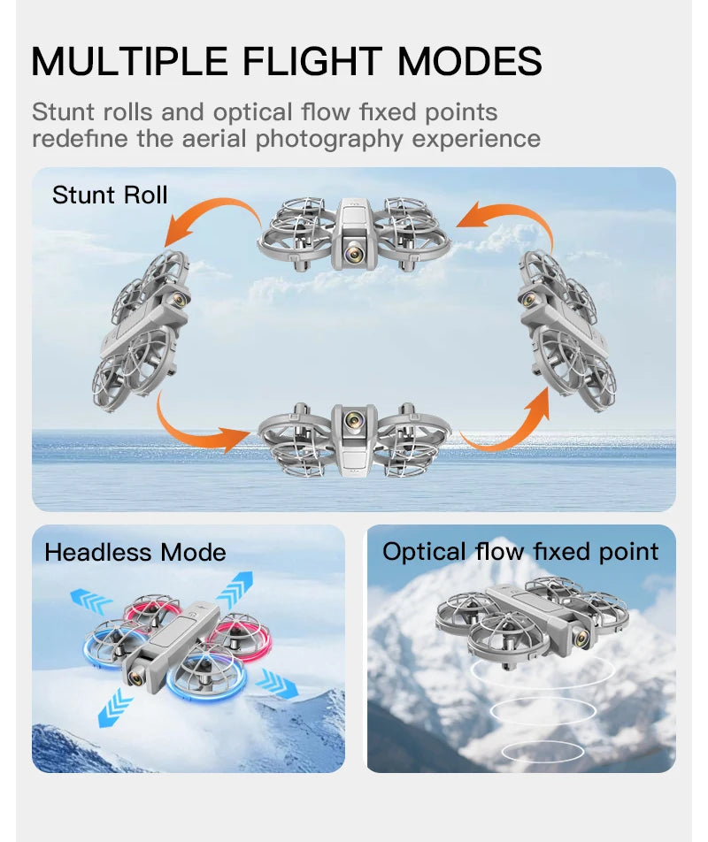 Mini Camera Drone - Optical Flow Control & Foldable Design Tidesmit
