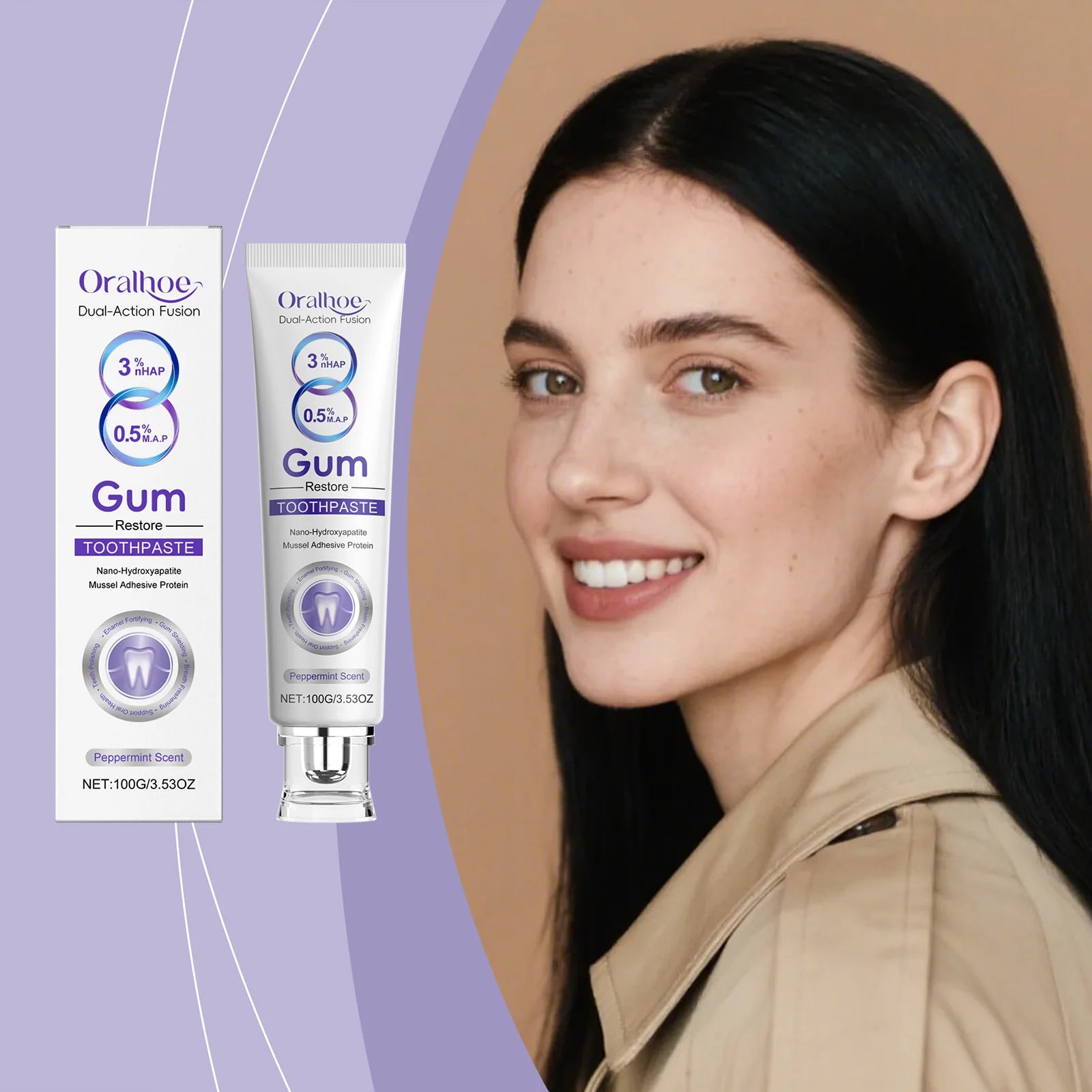 Tidesmit gum repair and teeth whitening toothpaste for sensitive teeth and deep stain removal