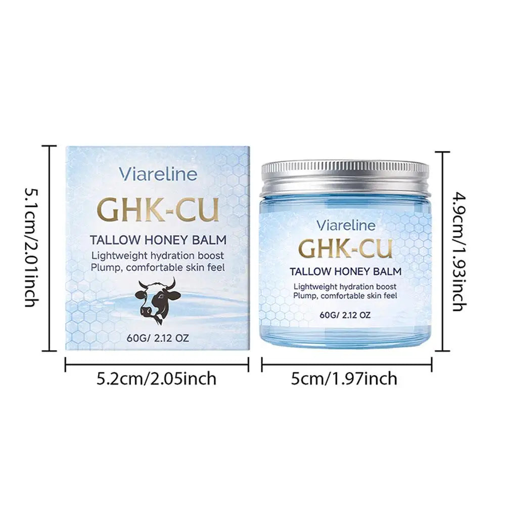 Viareline GHK‑CU Tallow Honey Moisturizing Balm, Copper Peptide Skin Barrier Repair Cream, Gentle Fast‑Absorbing Lotion