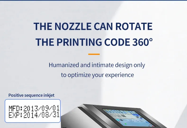 Manufacturer Direct Sales High-speed Touch Screen 6-line Small Character Inkjet Printer QR Code Production Date Barcode Printer