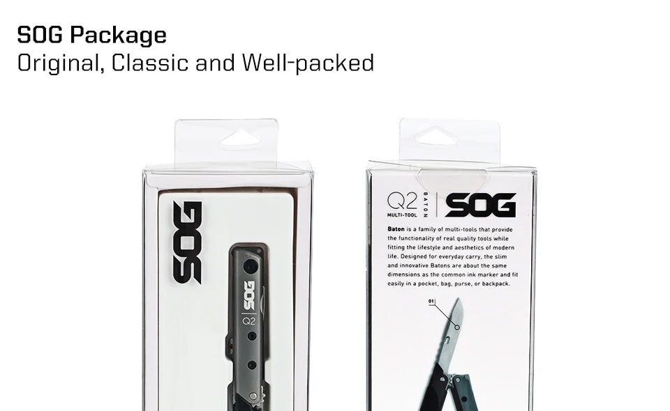 SOG BATON Q2 4 in 1 Multi-Tool Pen Small Folding Tools EDC Portable LED Flashlight Multifunctional Outdoor Survival Multitools