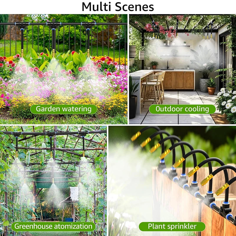 Drip Irrigation System 100FT 1/4" 2026-Upgrade Garden Sprinkler Kit With 16PCS 360° Adjustable Automatic Misting Watering System