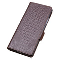 Samsung Galaxy Z Fold 7 Leather Case: Crocodile Texture Slim Fit Cover Dark Brown Z fold 7 Tidesmit