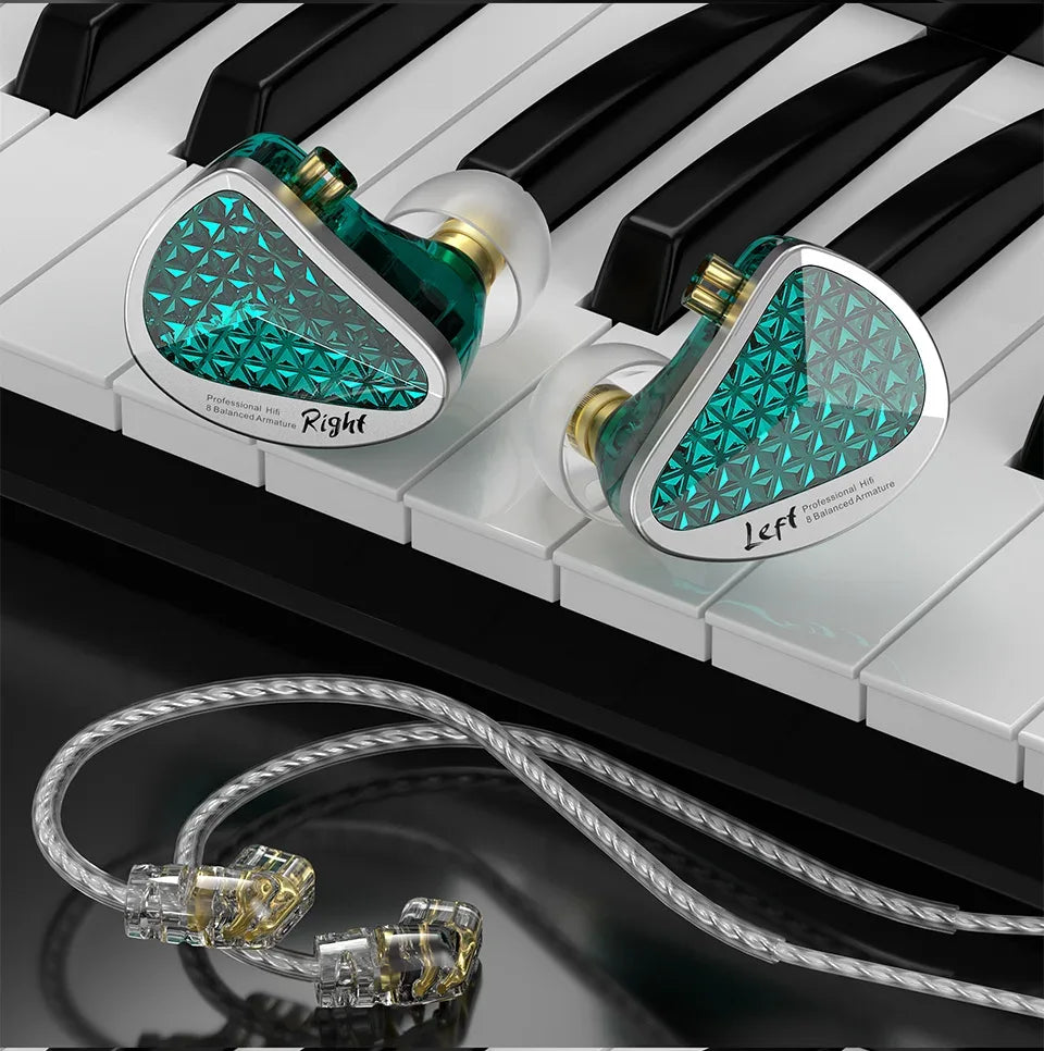 8BA Wired In-Ear Monitors with 8 Balanced Armature Drivers by Tidesmit Tidesmit