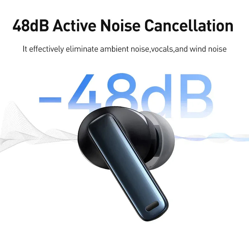 Baseus Bowie M2s ANC Earphone Bluetooth 5.3 Hybrid -48dB Noise Cancellation Wireless Headphone Support 3D Spatial Audio Earbuds Tidesmit