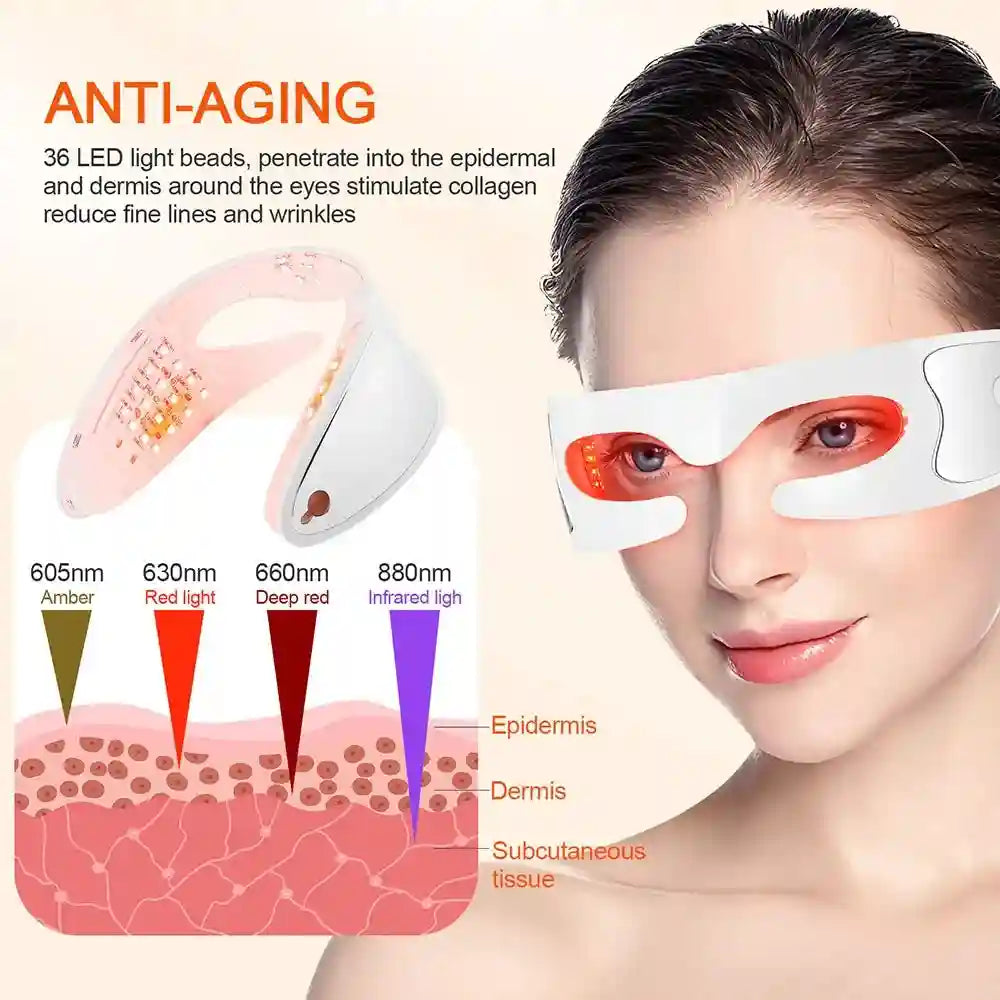Electric Eye Massager with Red Light Therapy - White | Tidesmit Eye Massage Instrument Tidesmit
