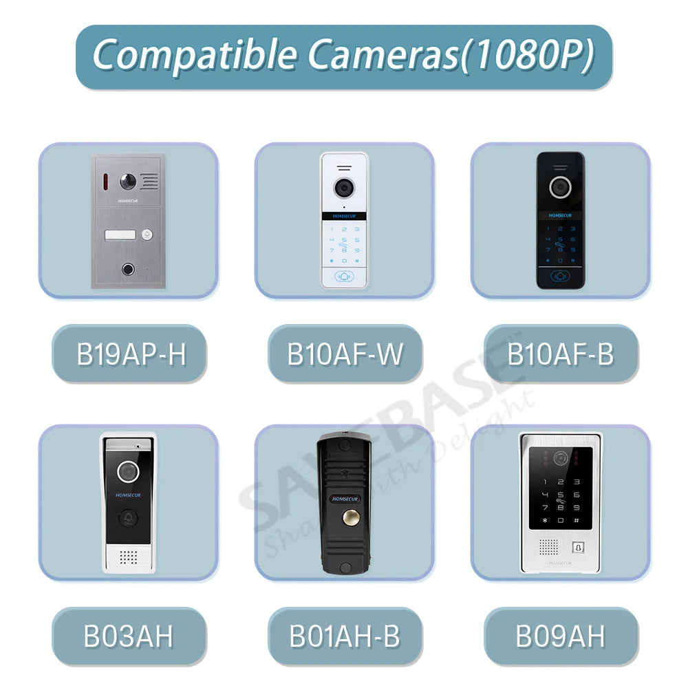 HOMSECUR BM114HD-S 10" Touch Screen Monitor Auto Photo Recording For HDK Series Video Door Phone Intercom