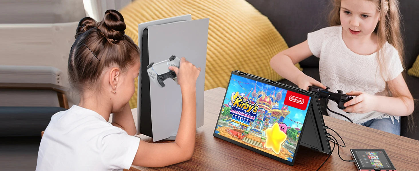 UPERFECT 18.5" Dual Screen Portable Monitor 100Hz 100% sRGB 1080P HDR Folding Versatile Solution For PC Mobile Phone Game Consol