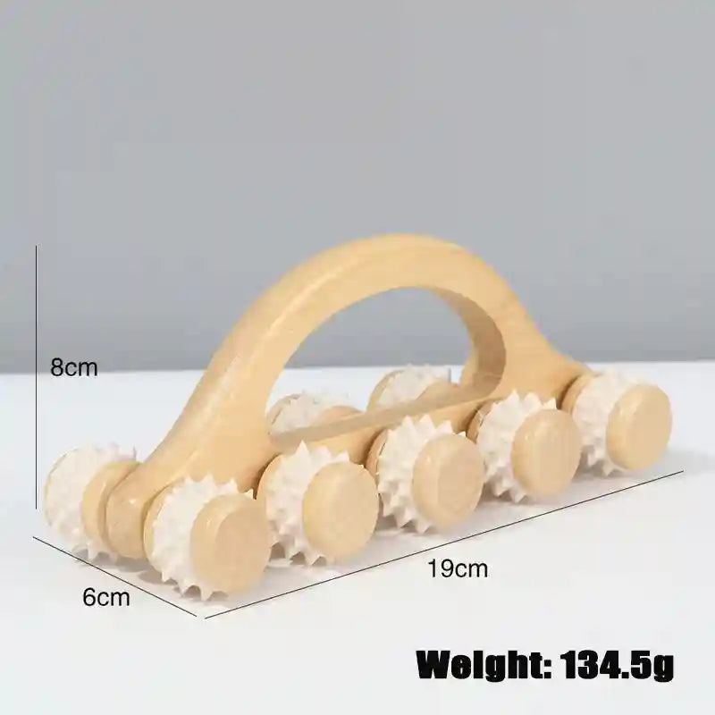 Wooden Massage Roller for Back & Neck Relief | Manual Deep Tissue Tool Massage Roller Tidesmit