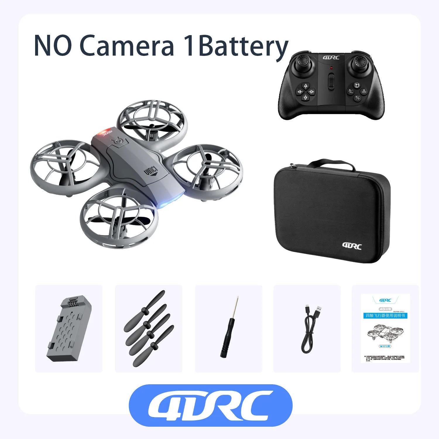 Mini RC Drone for Kids - Headless Mode, 360 Flips, V8-V18 Models V8-Grey Tidesmit