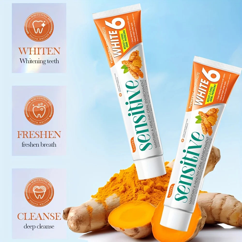 Tidesmit turmeric toothpaste 100g tube for deep cleaning, natural teeth whitening, and fresh breath.