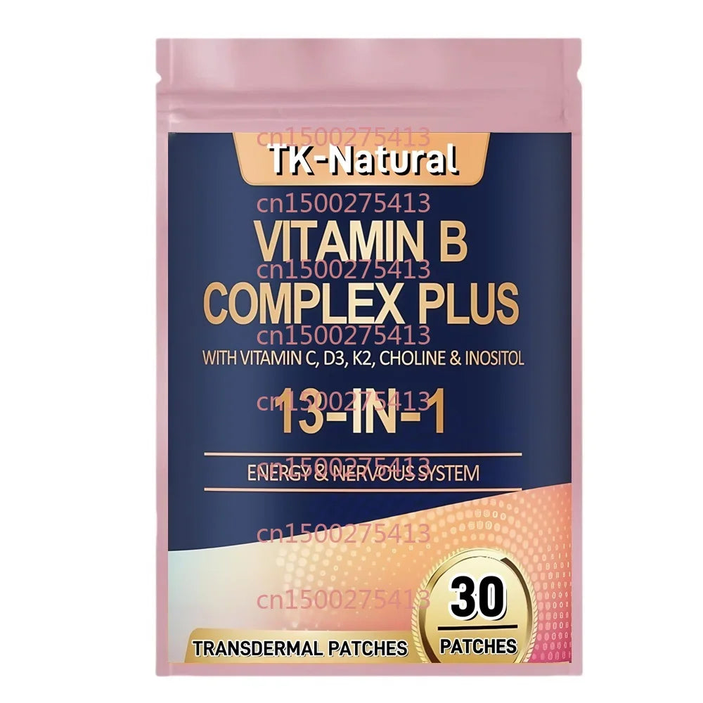 Tidesmit Vitamin B Complex 30 Transdermal Patches for energy, immune support, and skin health with B1, B2, B3 vitamins.