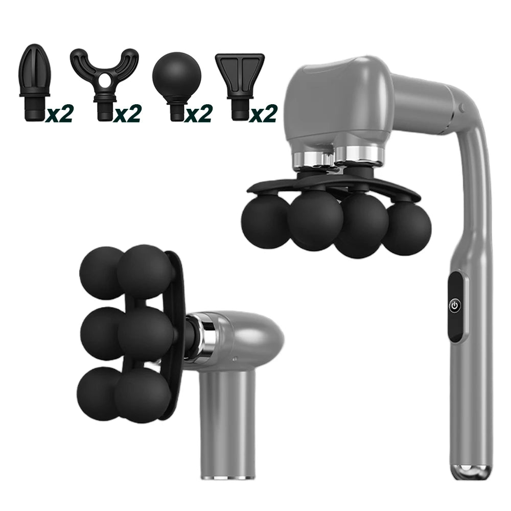 Fascia Massage Gun - 6-Head Deep Tissue Muscle Relief Device Back Massage Instrument Tidesmit