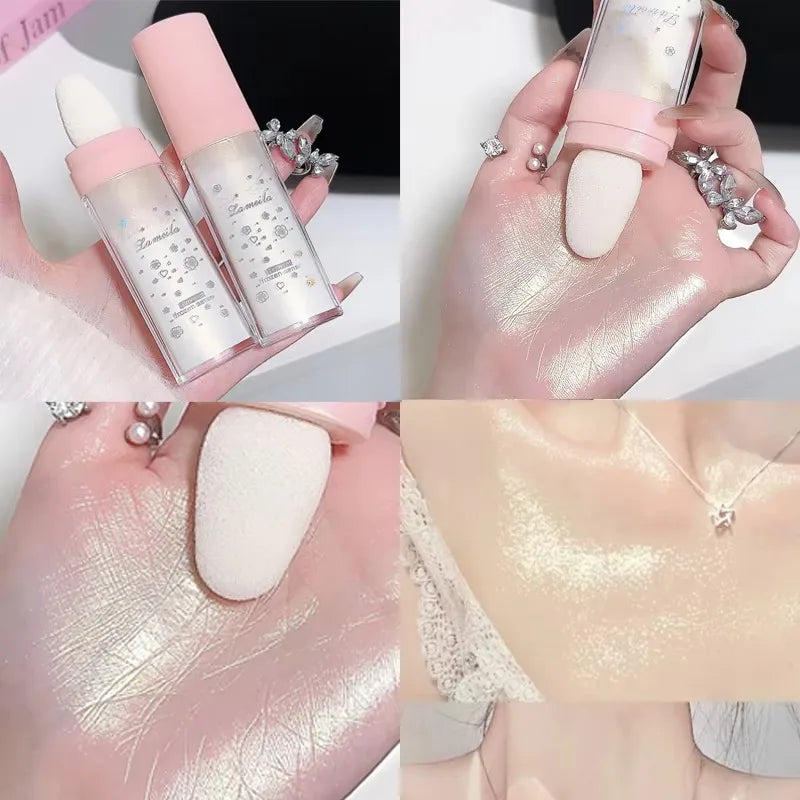 Tidesmit 3Colors glitter powder highlighter shade swatch for luminous face makeup and natural shimmer contouring
