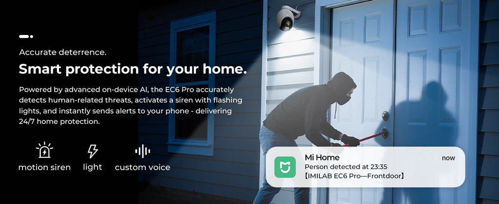 IMILAB EC6 Pro 8MP Outdoor Security WiFi Camera 2.4G/5G AI Detection Auto-Tracking CCTV 24/7 Recording Compatible with MiHome