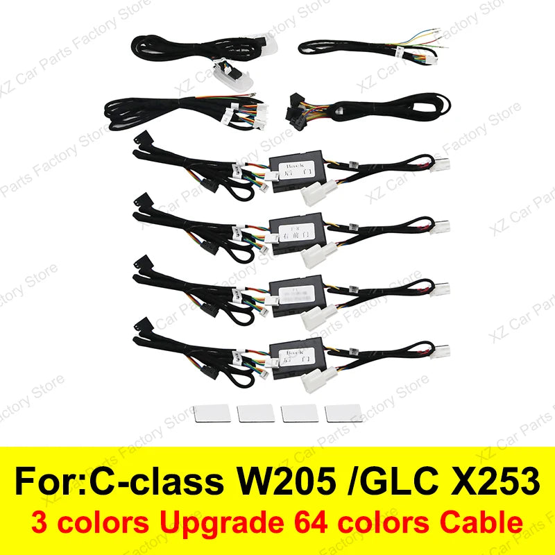 Mercedes Benz W205 X253 64-Color LED Ambient Lighting Kit Upgrade Cable Tidesmit