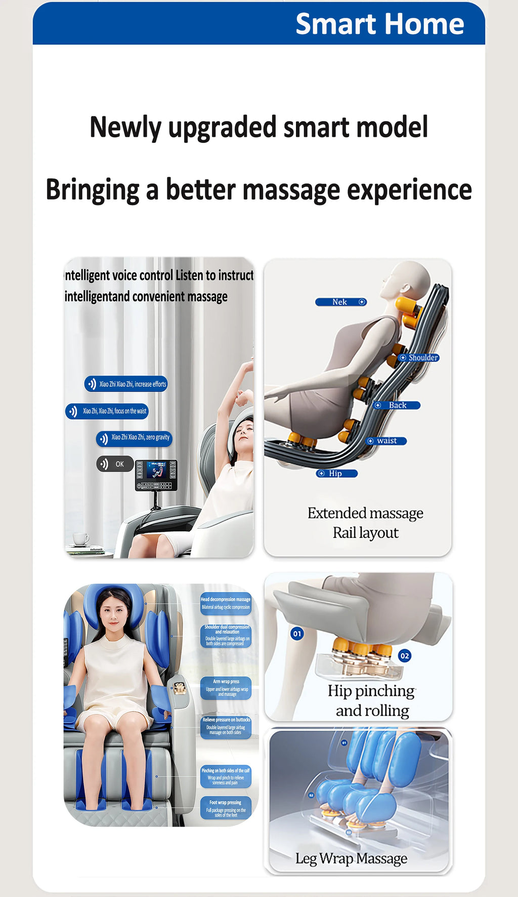 Massage Chair Zero Gravity Recliner with Heat Therapy & Bluetooth Massage Chairs Tidesmit
