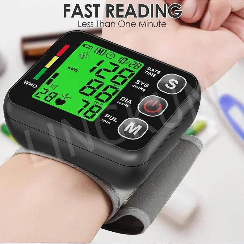 English Voice High Accurate BP Monitors Wrist Blood Pressure Monitor Tonometer Digital Sphygmomanometer Electronic Bp Monitors